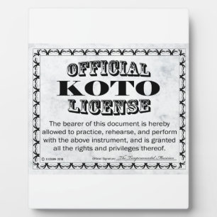 Plaque Photo Licence Koto