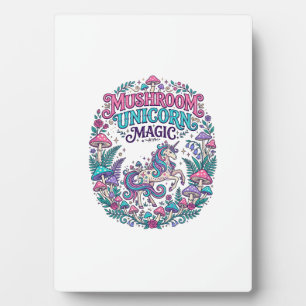 Plaque Photo Licorne Champignon Licorne Magie Coloré POD Artwor