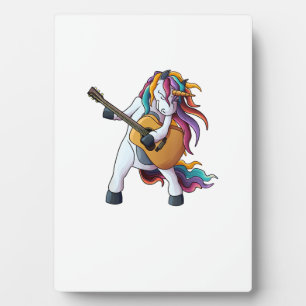 Plaque Photo Licorne Cool Jouant de la Guitare _ Drôle D'Animal