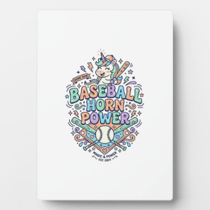 Plaque Photo Licorne Corne de Baseball Puissance Kawaii Design