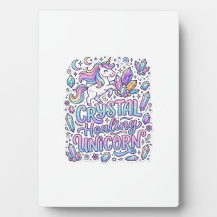 Plaque Photo Licorne Cristal Guérison Cadeau Licorne Idée Vecto