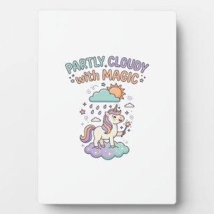Plaque Photo Licorne en partie nuageux avec un T-shirt tendance