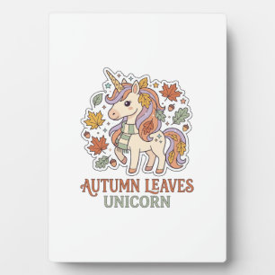 Plaque Photo Licorne Feuilles d'Automne Licorne Conception Grap