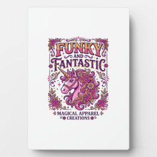 Plaque Photo Licorne funky et fantastique design stylé Zazzle_