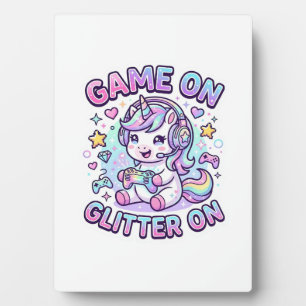 Plaque Photo Licorne Jeu Sur Paillettes Sur Graphisme Marchandi