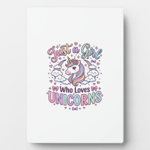 Plaque Photo Licorne Juste une fille qui aime les licornes fond