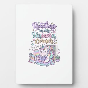 Plaque Photo Licorne lisant dans mon coin licorne T-shirt paste