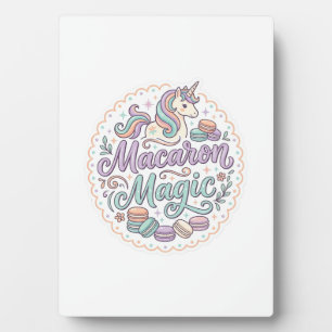 Plaque Photo Licorne Macaron Magie T-Shirt Fantaisiste Design_1