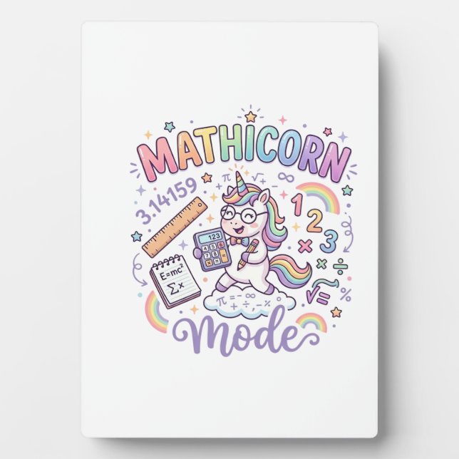 Plaque Photo Licorne Mathicorne Mode Typographie Adorable Desig (Devant)