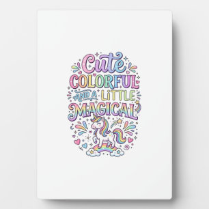 Plaque Photo Licorne Mignonne Colorée et un Peu Magique Origina