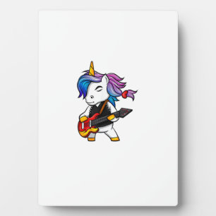 Plaque Photo Licorne rock and roll cool avec guitare pour les f