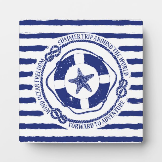 Plaque Photo Lifebuoy Et Starfish (Devant)