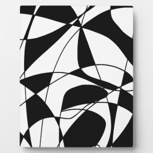 Plaque Photo Lignes noires et blanches, motif d'impression coul