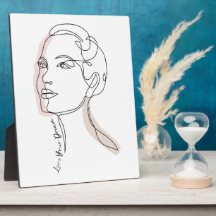 Plaque Photo Line Art Dessin de femme - Vivez vos rêves