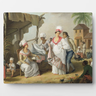 Plaque Photo Linen Market, Roseau, Dominique, c.1780 (huile sur