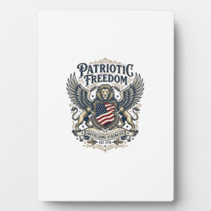 Plaque Photo Lion Aigle Patriotique Animal Hybride Gardien Patr