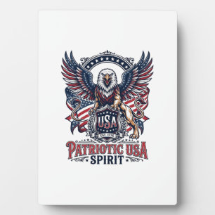 Plaque Photo Lion Aigle Patriotique Hybride Animal Gardien Patr