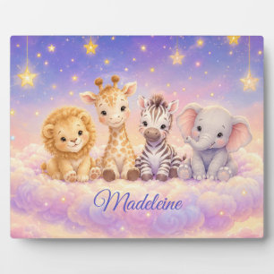 Plaque Photo Lion bébé girafe zèbre et éléphant personnalisés