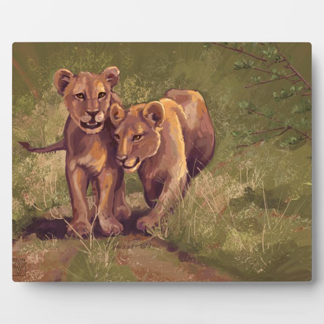 Plaque Photo Lion Cubs (Devant)