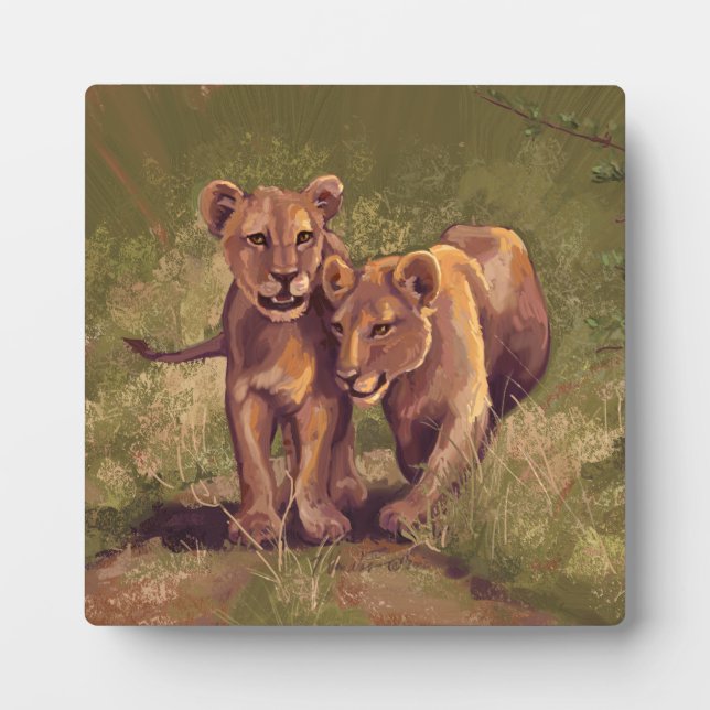 Plaque Photo Lion Cubs (Devant)