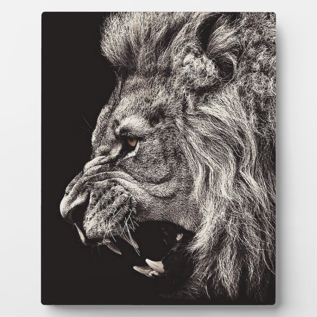 Plaque Photo Lion homme en colère (Devant)