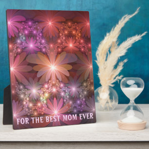 Plaque Photo Lit De Fleurs Brillante Art Fractal Abstrait Meill