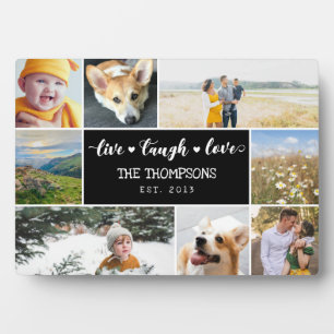 Plaque Photo Live Laugh Love Black Photo Collage