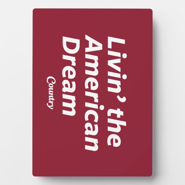 Plaque Photo Livin' le rêve américain (Devant)