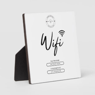 Plaque Photo Logo d'affaires moderne noir et blanc Détails Wifi