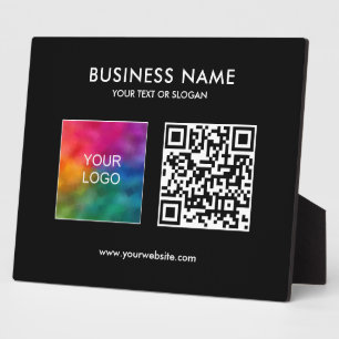 Plaque Photo Logo d'entreprise Code QR Modèle horizontal
