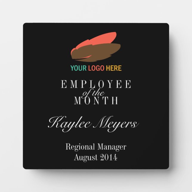 Plaque Photo Logo d'entreprise employé du mois prix (Devant)