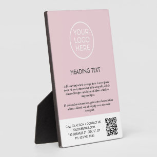 Plaque Photo Logo d'entreprise rose clair