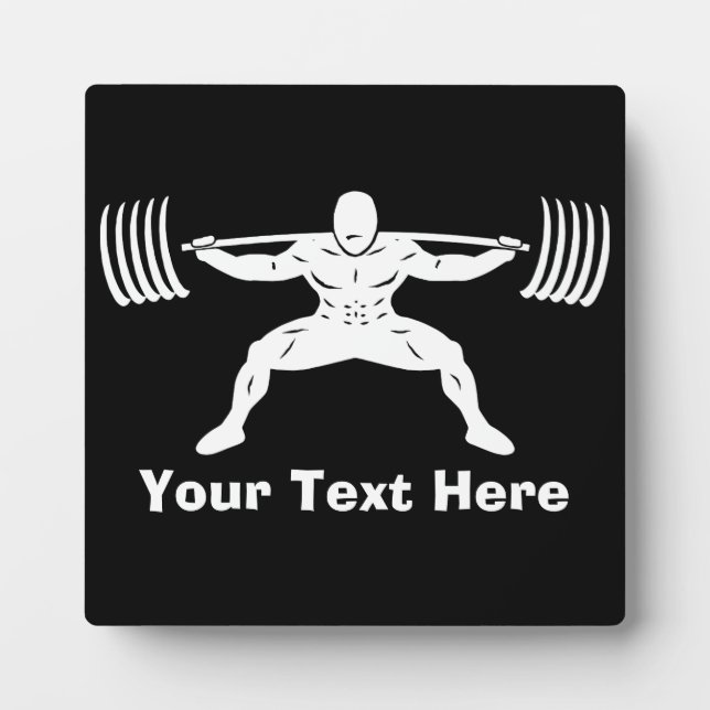 Plaque Photo Logo Power Squat "POWER LIFTING" - Personnalisable (Devant)