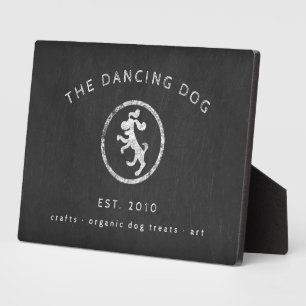 Plaque Photo logo rustique pour chien sur tableau de bord