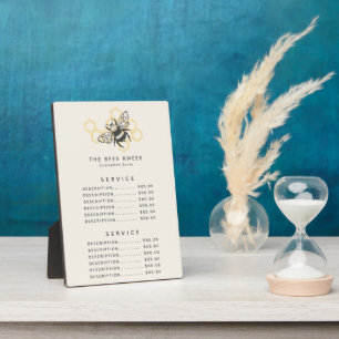 Plaque Photo Logo Vintage Abeille Menu Tarif Rustique Abeille à