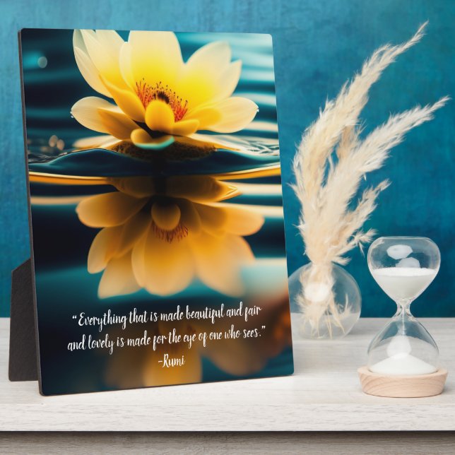 Plaque Photo Lotus Tout Beau Rumi Citation Tabletop (Côté)