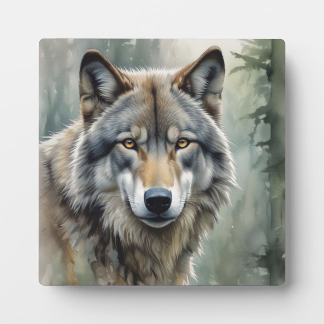 Plaque Photo Loup solitaire Motivation Art Inspirationnel (Devant)