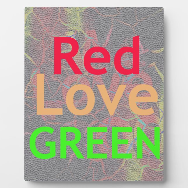 PLAQUE PHOTO LOVE RED GOLDEN VERT (Devant)