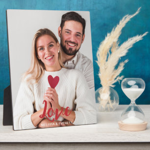 Plaque Photo Love Red Heart Photo Couple Valentines Day
