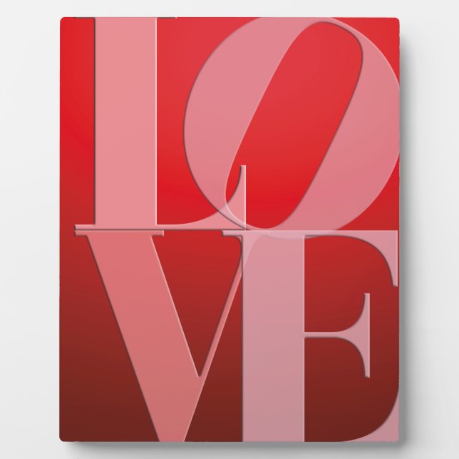 Plaque Photo Love Romance Rouge rose (Devant)