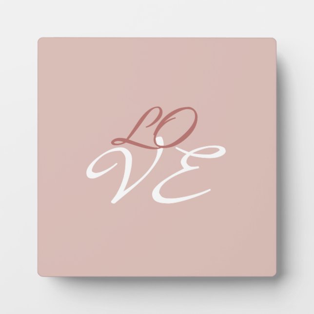 Plaque Photo Love Rose Gold Color Calligraphy Script (Devant)