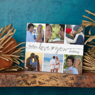 Plaque Photo LOVE YOU 6 Photo Collage Coeur manuscrit