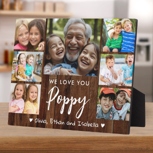 Plaque Photo Love You Poppy 7 Photo Rustic Wood Keepsaké