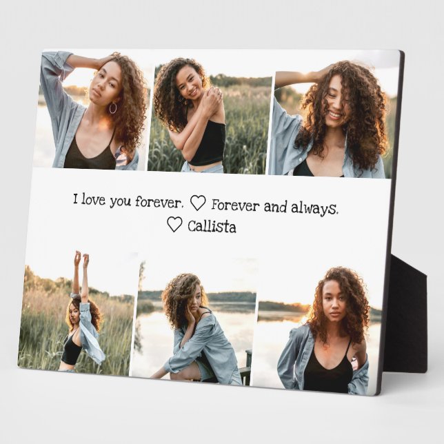 Plaque Photo Love You Romantic Sweet Photo Collage (Côté)