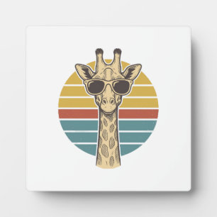 Plaque Photo Lunettes de soleil girafe vintage vecteur crépuscu