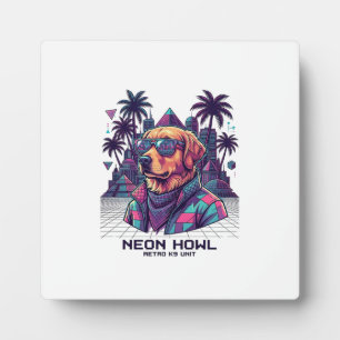Plaque Photo Lunettes de soleil pour chien Neon Howl Retro K9 U