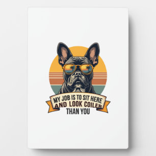 Plaque Photo Lunettes de soleil Vintage Bouledogue français Mon