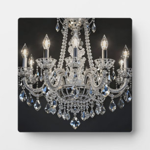 Plaque Photo Lustre en Cristal Luxe Argent Étincelant