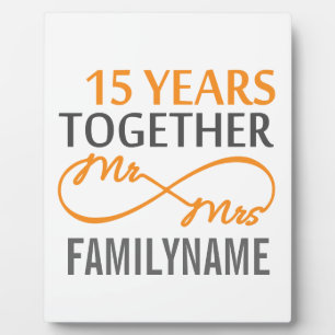 Plaque Photo M. et Mme 15th Anniversary