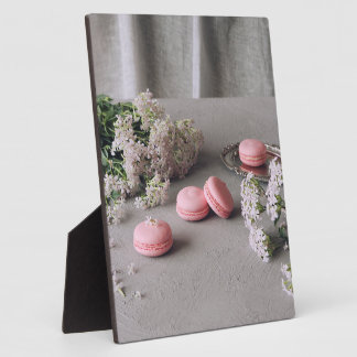 Plaque Photo macaron rose